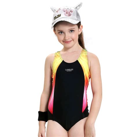 jlforest kids  piece swimmer girls patchwork bathing suit infantil
