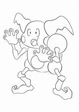 Mime Pokemon Mr Coloring Pages Generation Psychic Type Kids sketch template