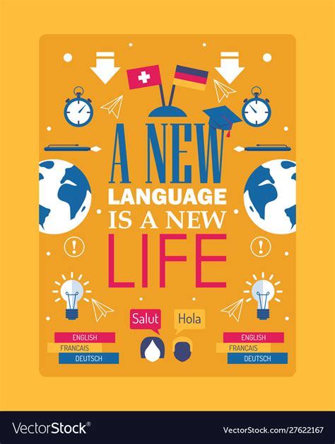 language learning inspiration poster royalty  vector
