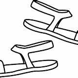 Coloring Pages Sandal sketch template