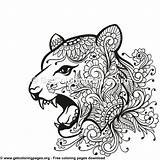Coloring Tiger Pages Tribal Zentangle Head Style Choose Board Getcoloringpages sketch template