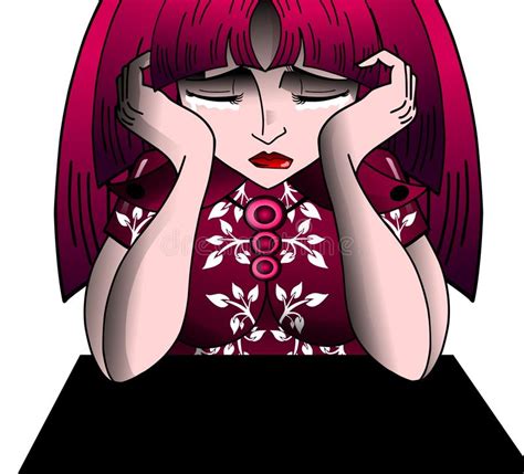 Sad Crying Girl Cartoon Isolated Stock Image Illustration Of Broken