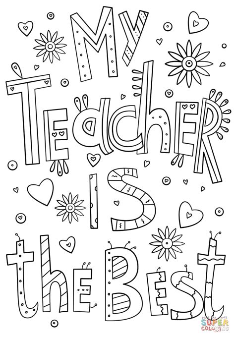 teacher    doodle coloring page  printable coloring pages