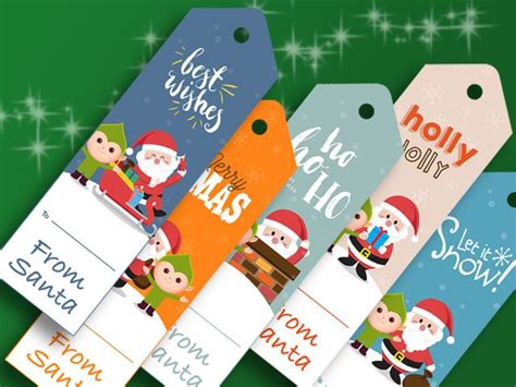 holiday  santa gift tags printable santa gift tags personalized