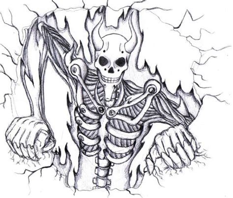 pin  death hell  perfect susanoo part  easy skull drawings