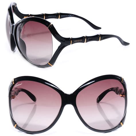 Gucci Oversized Oval Bamboo Sunglasses 3509 S Black 82458