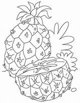 Pineapple Coloring Pages Fruit Half Cut Printable Momjunction Fruits Kids Colouring Vegetables Popular Book Books Watermelon Strawberry sketch template
