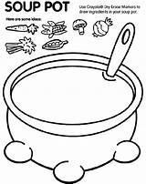 Soup Pot Stone Preschool Vegetable Coloring Crayola Activities Pages sketch template