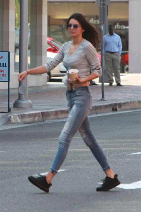 kendall jenner booty in tight ripped jeans out in beverly hills