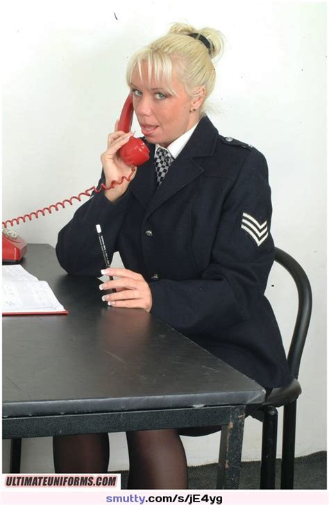 British English Police Policewoman Uniform Uniformgirl Blonde