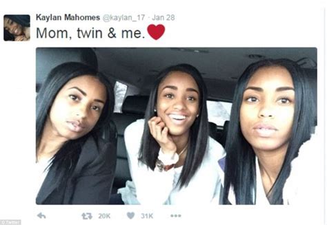 kaylan mahomes image of a woman and her twin daughters baffles internet daily mail online