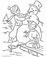 Coloring Pages Snowman Christmas Printable Holiday Winter Color Print Build Sheets Printing Help Boys sketch template