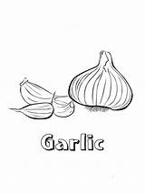 Coloring Garlic Pages Vegetables Recommended Kids sketch template