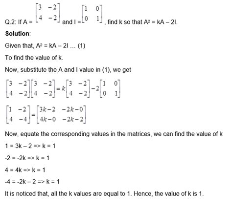 Important Questions For Class 12 Maths Chapter 3 Matrices
