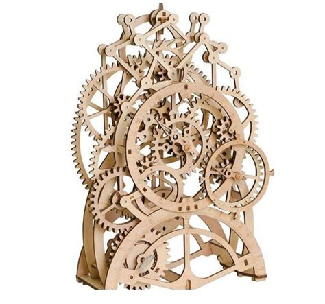 diy mechanical wooden gear pendulum clock building kit fuego cloud