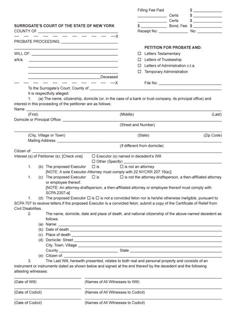 fillable  probate forms nycourts gov fax email print fill   sign printable