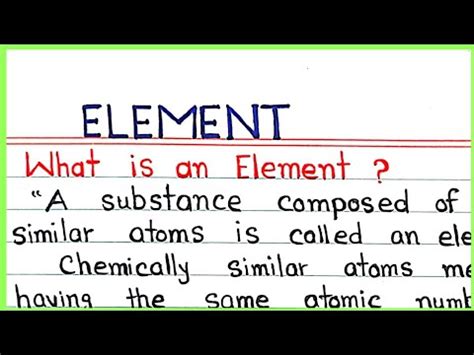 element  chemistry definition  element youtube