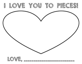 love   pieces valentines day craft  renee bond tpt