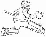 Goal Hockey Coloring Keeper Player His Save Netart Color sketch template