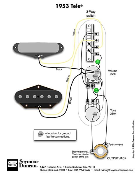 tele wiring diagram seymour duncan telecaster build pinterest