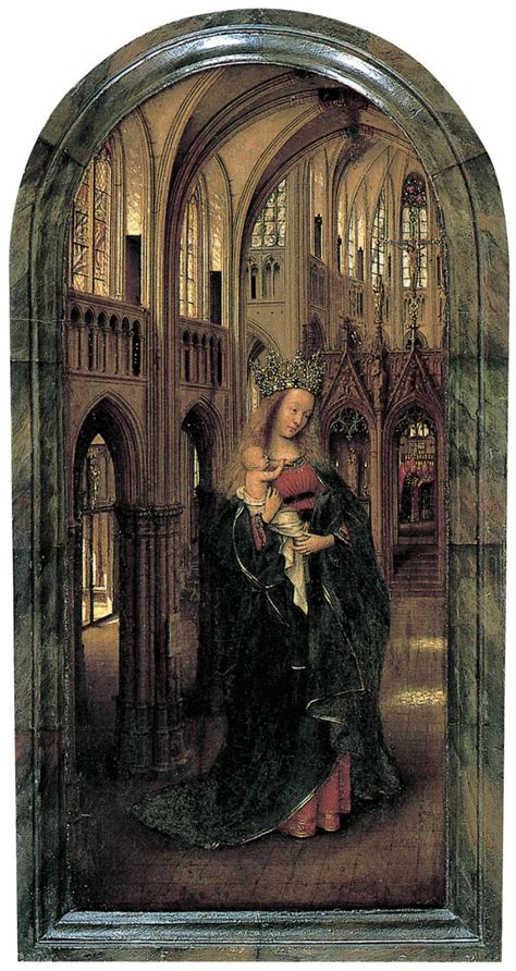 jan van eyck madonna   church oil  wood panel zijn hollandse periode  den haag