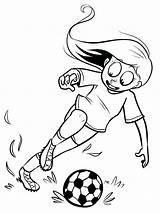 Coloring Soccer Girl Pages Playing Realistic Player Football Printable Color Getcolorings Getdrawings Colorings sketch template
