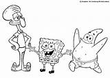 Spongebob Friends Coloring Color Hellokids Print Pages sketch template