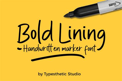 bold lining handwritten market font