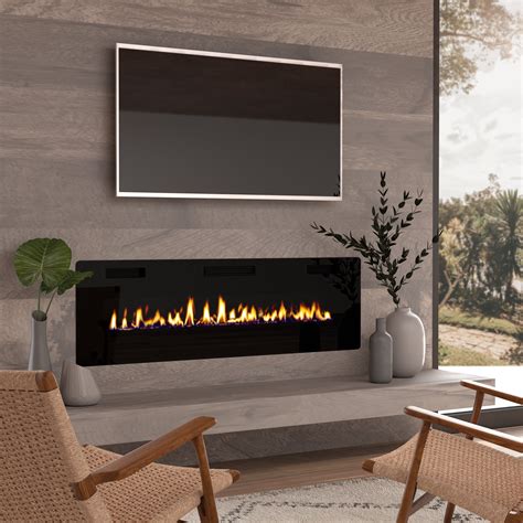 okada  electric fireplace insert  ultra thin wall mounted  wall easy installation