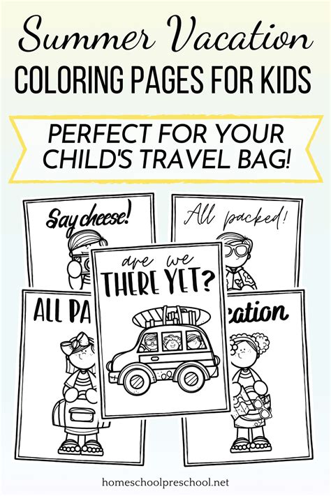 printable summer vacation coloring pages  kids
