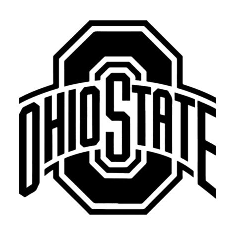 ohio state buckeyes logo black  white transparent png stickpng