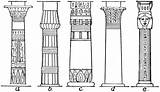 Types Columns Column Egyptian Lotus Architecture Clipart Egypt Ancient Hathor Palm Doric Flower Pattern Interior Headed Borders sketch template