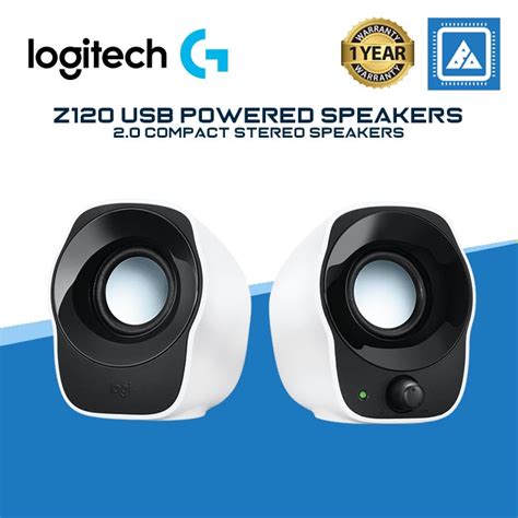 logitech  usb powered  stereo speaker bluearm computer store