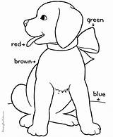 Coloring Pages Color Puppy Sight Animal Words Colors Learning Printable Dementia Patients Kids Sheets Print Cartoon Dog Activities Cute Easy sketch template