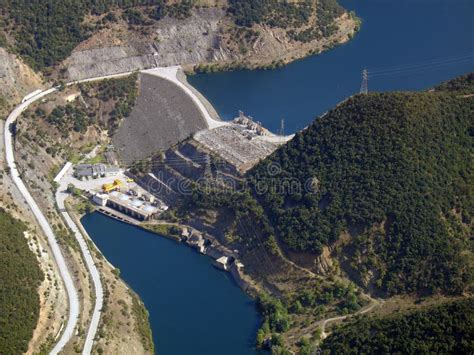 river dam aerial stock image image  power concrete