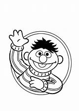 Ernie Coloring Pages Waving Hand Printable Sesame Street sketch template