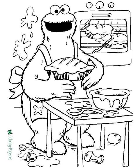 sesame street cookie monster coloring page