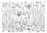 Coloring Scene Pages Underwater Ocean Printable Getcolorings Getdrawings Color sketch template
