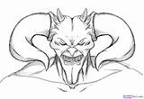 Drawing Devil Demon Skull Scary Tattoo Drawings Draw Coloring Pages Angel Pic Demons Medium Getdrawings Imgarcade Head Horn Agents Jordan sketch template