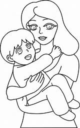 Mother Mom Clipart Outline Child Coloring Drawing Clip Line Cliparts Color Mothers Baby Father Template Sad Library Pages Clipground Favorites sketch template