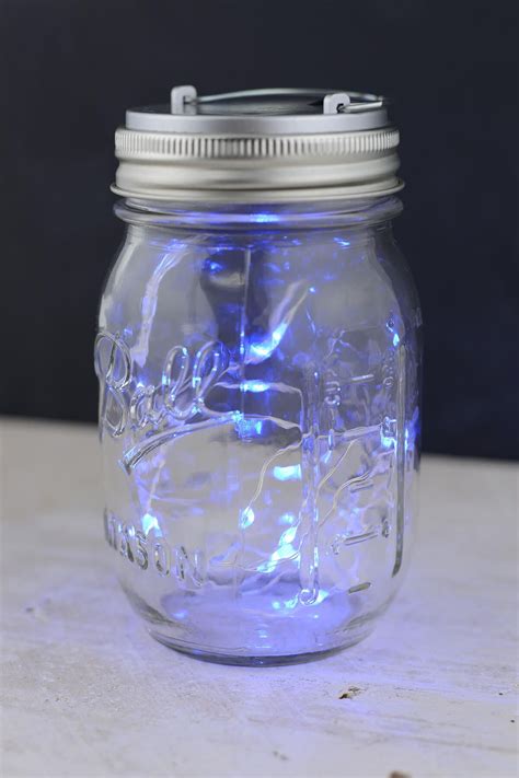 Led Mason Jar Lights Blue Regular Mouth Glow Stick Jars Mason Jars