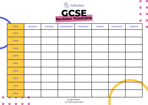 gcse revision timetable gostudent gostudent