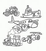 Coloring Transportation Pages Toddlers Transport Vehicles Cartoon Kids Printable Car Set Train Colouring Preschool Tractor Print Sheets Color Military Wuppsy sketch template