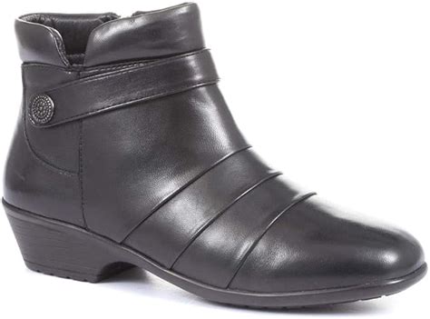 pavers wide fit leather ankle boots   amazoncouk shoes bags