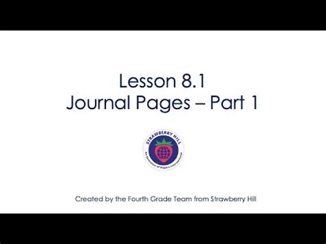 lesson  journal pages part  youtube