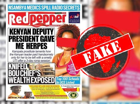 ugandan tabloid front page  headline  kenyas deputy president