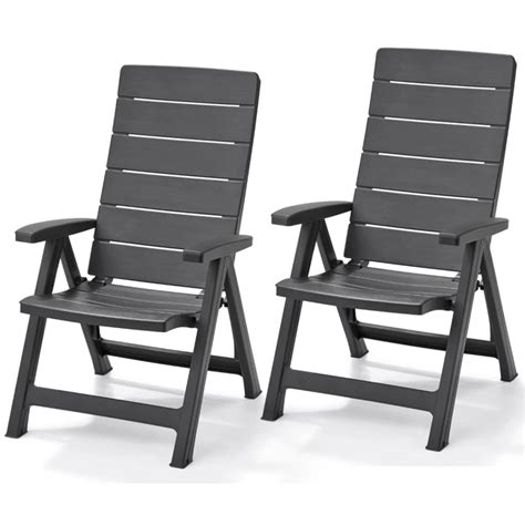 allibert reclining garden chairs brasilia  pcs graphite   sale  uk preloved