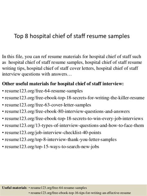 top  hospital chief  staff resume samples