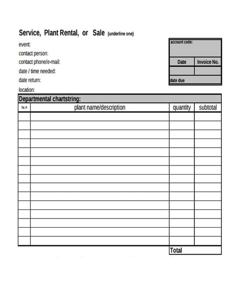 landlord invoice template