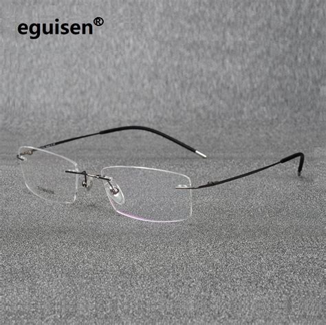 52 18 140 Ultra Pure Titanium Rectangular Square Rimless Eyeglasses